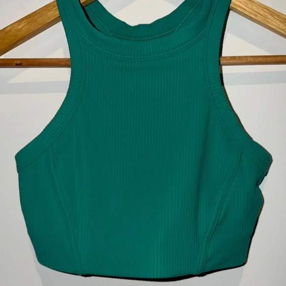 lululemon athletica greenish teal Ribbed Crop Top - Picture 4 of 4